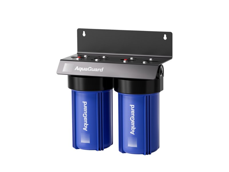AquaGuard Twin 10in Big Blue Housings Wall Mount