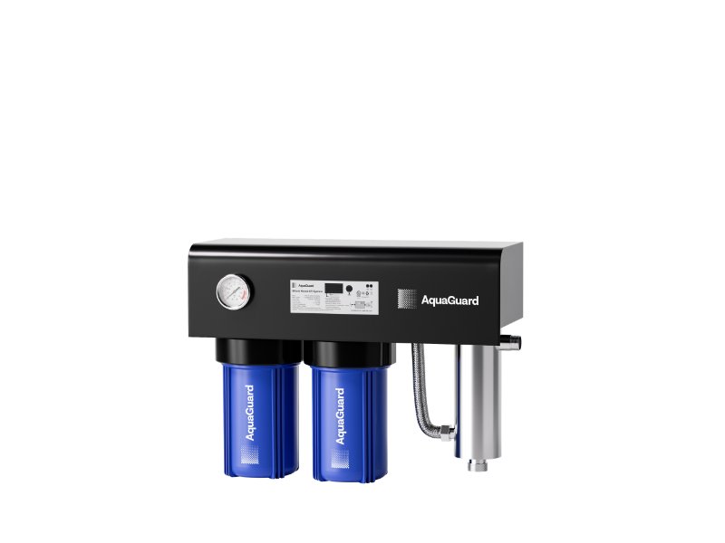 AquaGuard Twin 10in Big Blue UV Filtration System Wall Mount