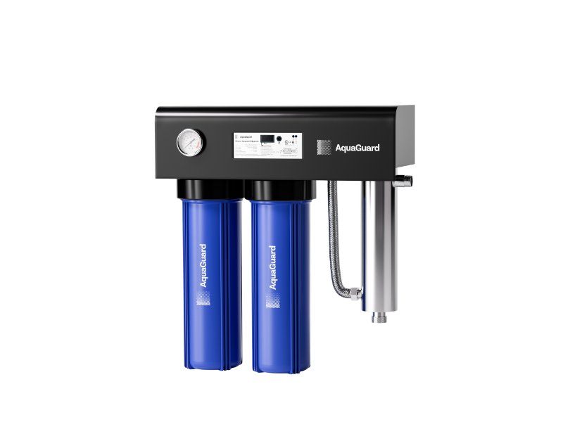 AquaGuard Twin 20in Big Blue UV Filtration System Wall Mount