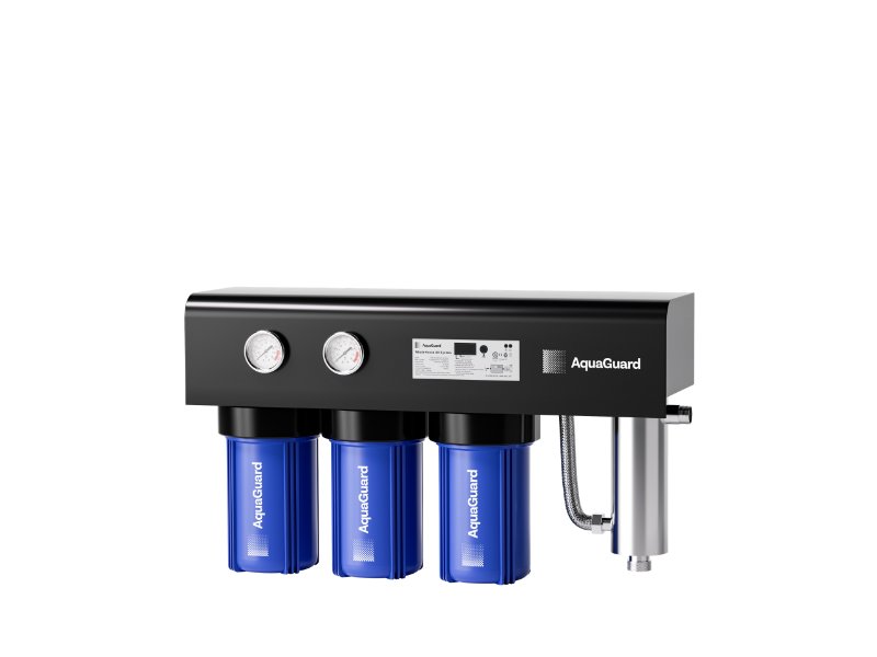 AquaGuard Triple 10in Big Blue UV Filtration System Wall Mount