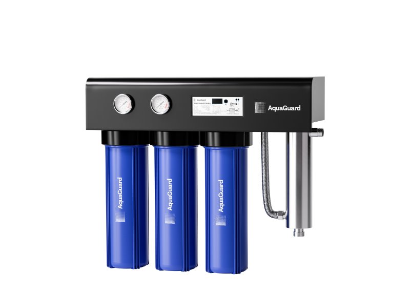 AquaGuard Triple 20in Big Blue UV Filtration System Wall Mount