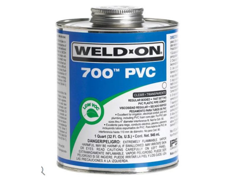 Weld-On 700 PVC Solvent Cement Regular Clear 473ml