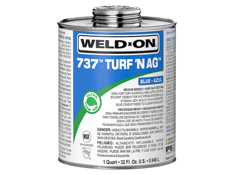 Weld-On 737 PVC Solvent Cement Medium Aqua Blue 237ml