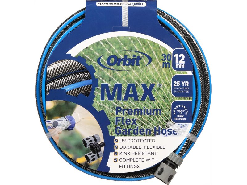 Orbit Max Premium Garden Hose 12mm x 30m Fitted