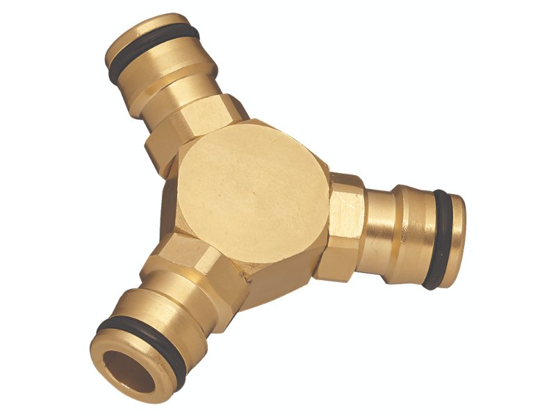 12mm Brass 3-Way Coupler