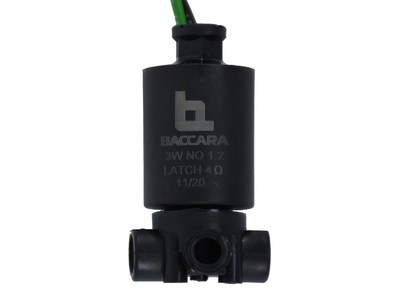 Baccara 6-9VDC (4Ohm) 3 Way Latching Coil 2 Wire c/w 2port Plastic Base