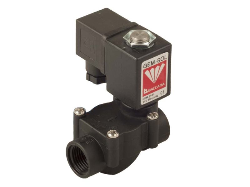 Baccara Nyglass Valve 15mm N/Closed c/w Gem-sol Coil