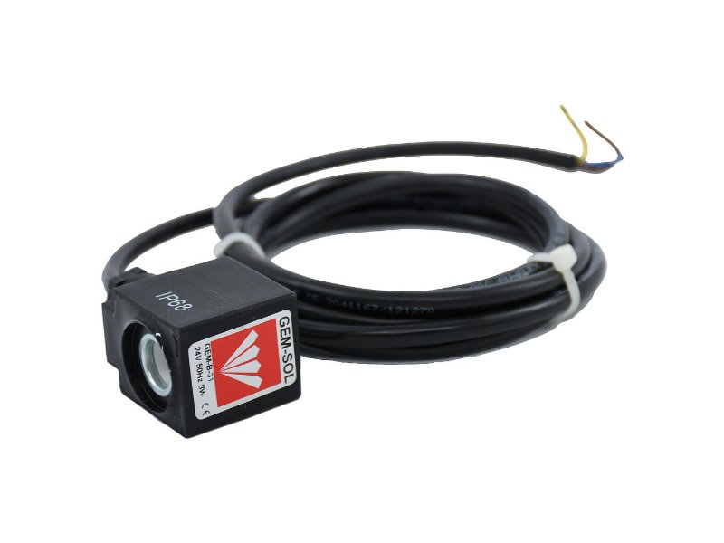 Baccara 24 VAC Gemsol Solenoid Coil 8W IP68 c/w Lead