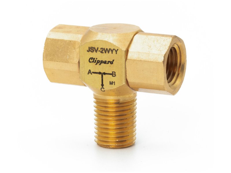 Bronze Press Selector Tee (Shuttle Valve) 8mm
