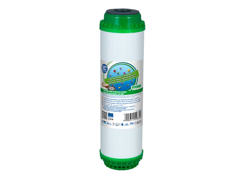 Aquafilter Cartridge 10in Std Granular Coconut Shell Carbon with KDF