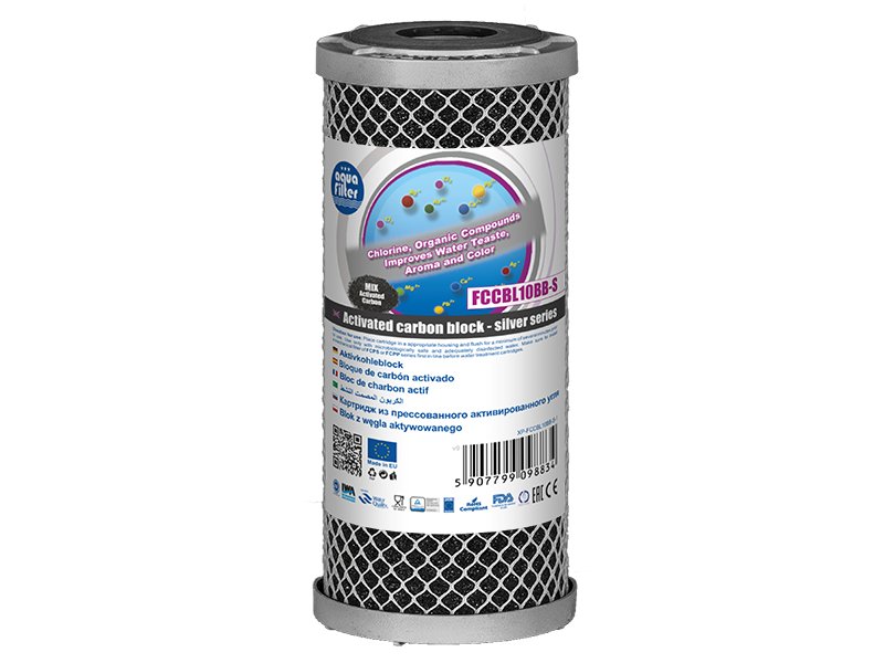 Aquafilter Cartridge 10in Big Carbon Block Silver Series Multi-Media