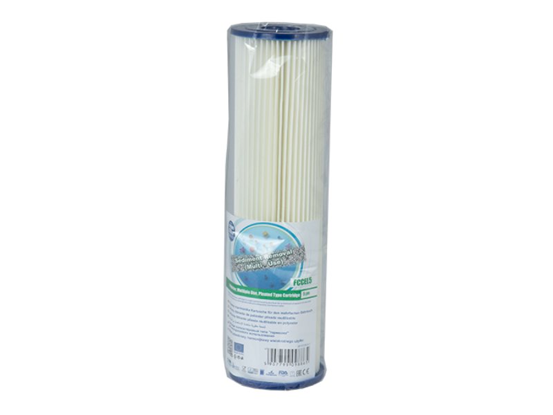 Aquafilter Cartridge 10in Std Polyester Pleated 5 Micron