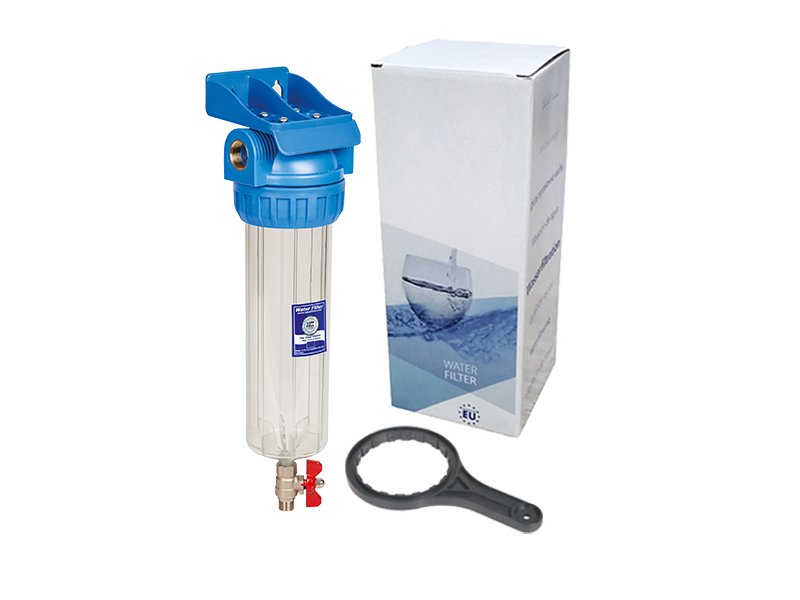 Aquafilter Housing 3-Piece 10in Std Clear Bowl 25mm c/w Spin Down Valve
