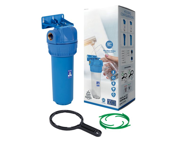 Aquafilter Housing 3-Piece 10in Std Blue Bowl 20mm c/w Bracket & Wrench