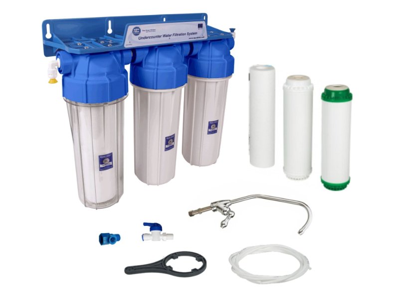Aquafilter Under Bench Filter System 3-Stage c/w Cartridges & Faucet