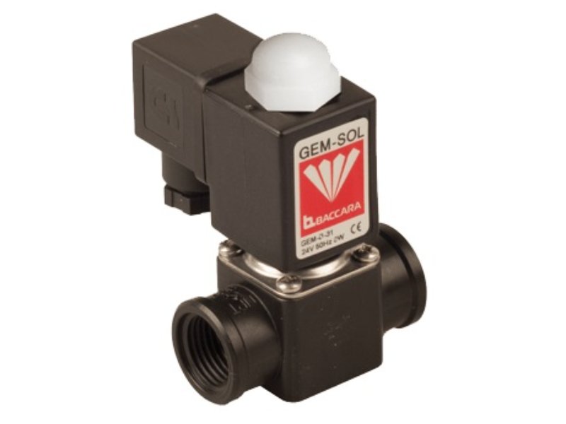 Baccara Chemsol Solenoid Valve 1/2 Ports NC Viton Diaphragm c/w Coil