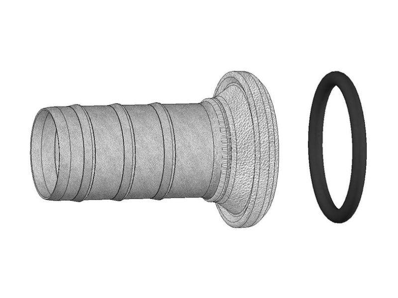 Galv Female Coupling 89mm x 89mm Tail c/w Gasket