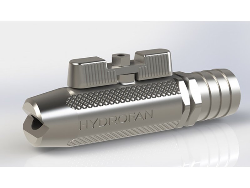 Hydrofan Washdown Nozzle c/w Valve & 38mm Swivel Tail