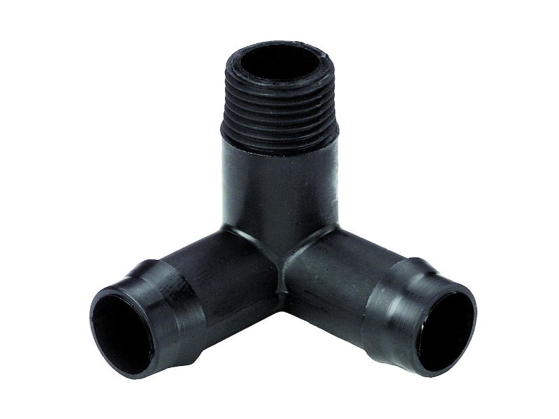Lateral Corner Elbow 19 barb x15mm thread
