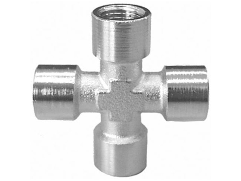 Metal Cross Female Threads 1/4in BSP