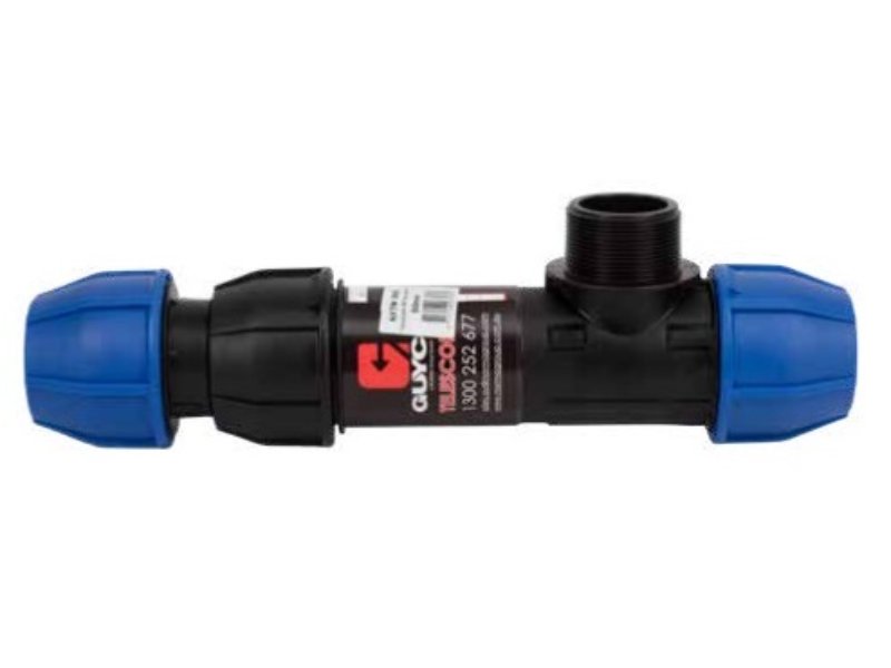 Norma Telescopic Metric Male Tee 50mm x 2" BSP x 50mm