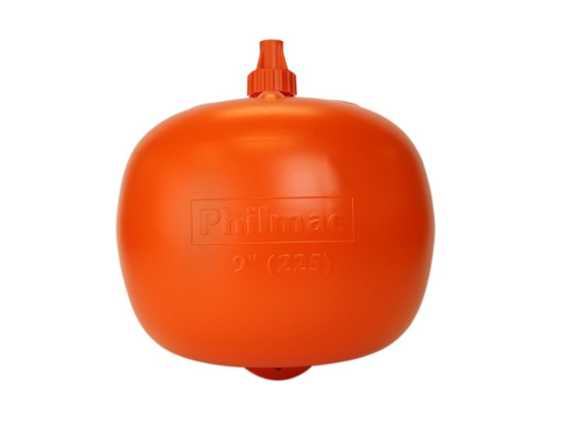 Philmac Float 225mm (9") Orange c/w 1/2" BSW Thread