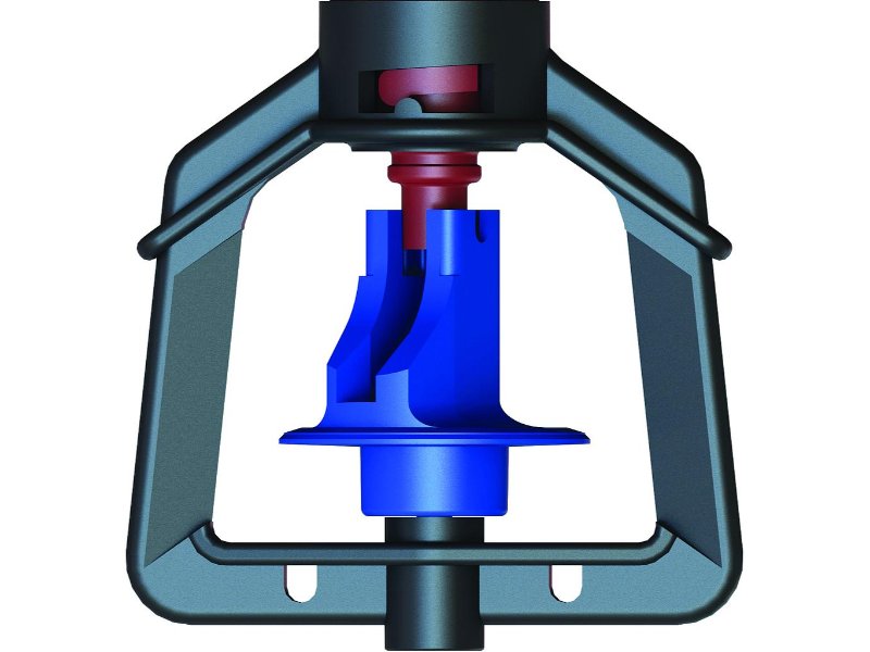 Rondo Inverted Sprinkler Black 10mm Base 40 l/h - Blue Rotor
