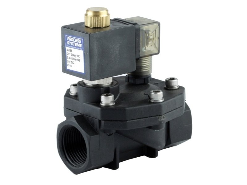 Solenoid Valve 20mm Nyglass - Servo Assisted - Viton Diaphragm 12VDC