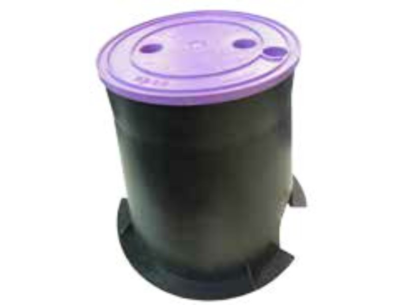 HR Valve Box Round 150mm x 220mm Deep c/w Purple Lid